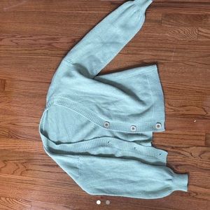 spring green polyester cardigan